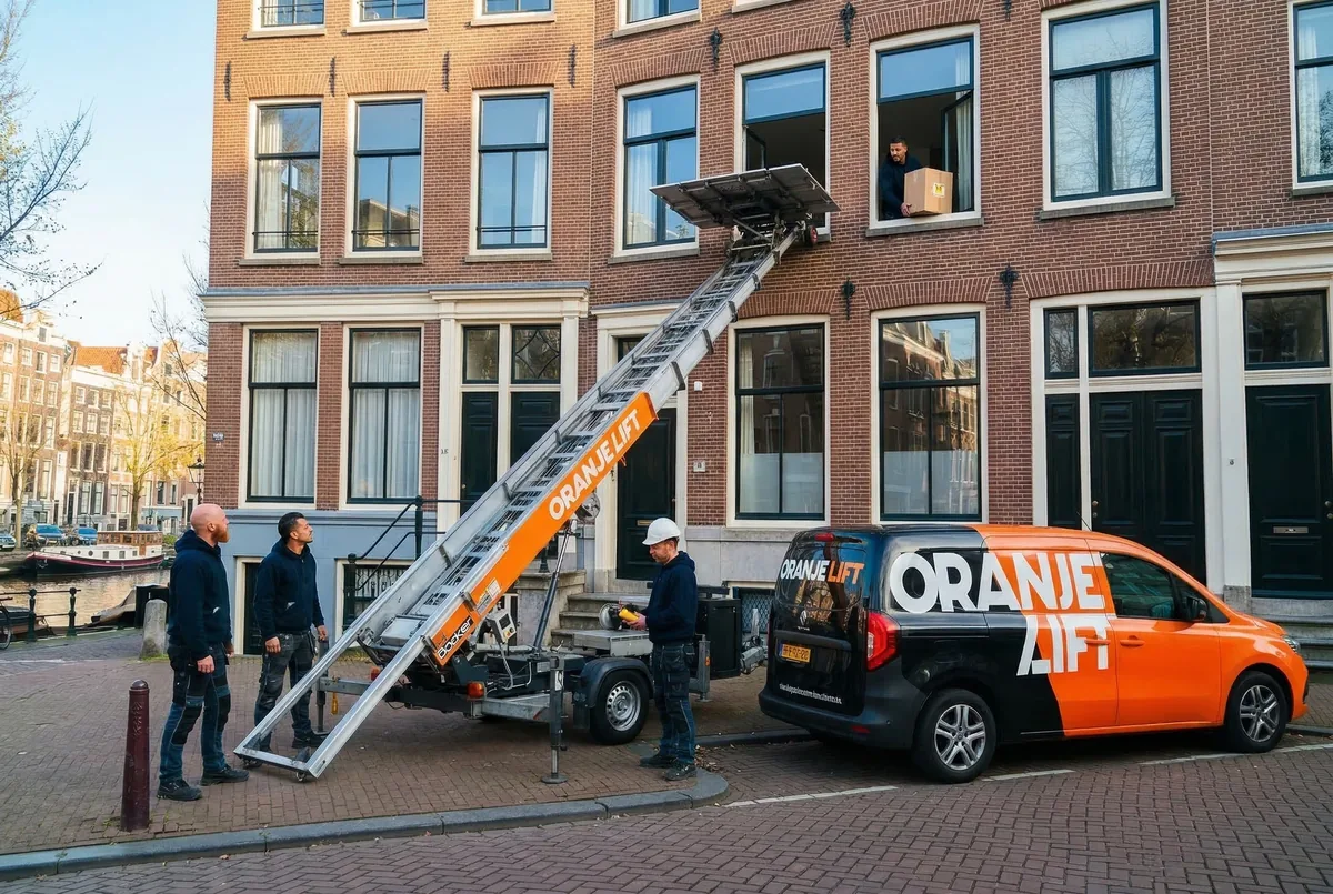 Meubellift bij appartementencomplex Nederland