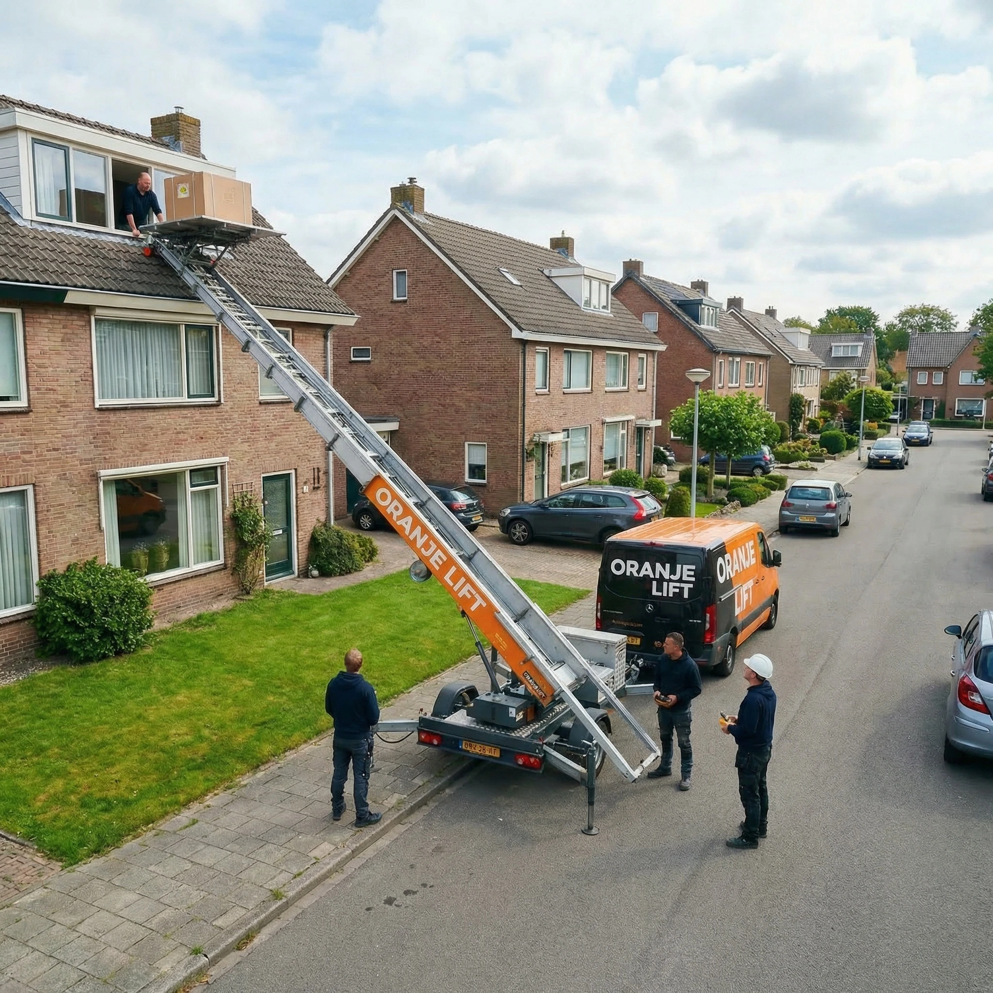 Verhuislift in woonwijk